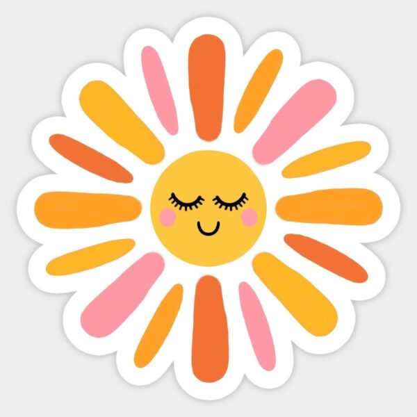 Smiling Flower Sticker